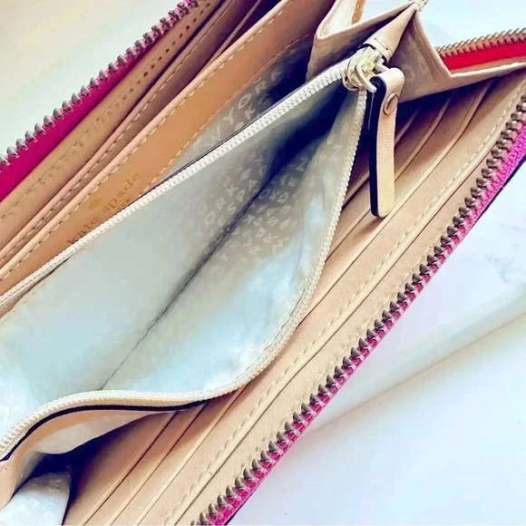 Kate Spade Large Zip Around Leather Wallet (Pink) - Picture 10 of 11
